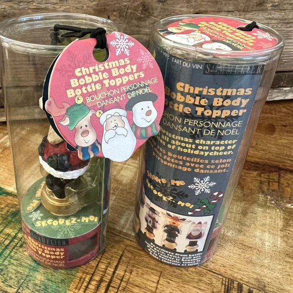 Wine bottle toppers. Snowman Santa Old Country/folk look. NIB. NWT - Picture 5 of 6